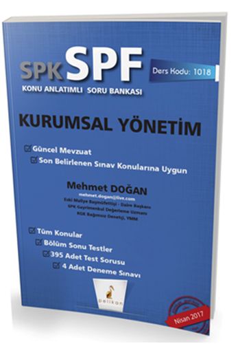 SPK-SPF Kurumsal Yönetim Konu Anlatımlı Soru Bankası
